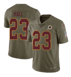 Men's Nike Washington Redskins #23 DeAngelo Hall Limited Olive 2017 Salute to Service NFL Jersey
