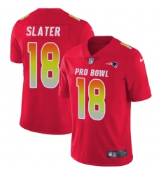 Women's Nike New England Patriots #18 Matthew Slater Limited Red 2018 Pro Bowl NFL Jersey