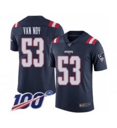 Men's New England Patriots #53 Kyle Van Noy Limited Navy Blue Rush Vapor Untouchable 100th Season Football Jersey