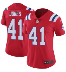 Women's Nike New England Patriots #41 Cyrus Jones Red Alternate Vapor Untouchable Limited Player NFL Jersey