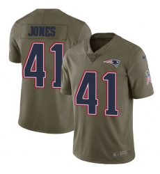 Youth Nike New England Patriots #41 Cyrus Jones Limited Olive 2017 Salute to Service NFL Jersey