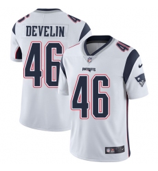 Youth Nike New England Patriots #46 James Develin White Vapor Untouchable Limited Player NFL Jersey