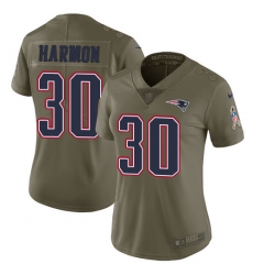 Women's Nike New England Patriots #30 Duron Harmon Limited Olive 2017 Salute to Service NFL Jersey