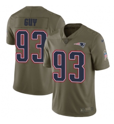 Youth Nike New England Patriots #93 Lawrence Guy Limited Olive 2017 Salute to Service NFL Jersey