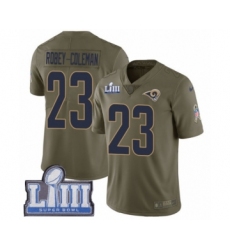 Men's Nike Los Angeles Rams #23 Nickell Robey-Coleman Limited Olive 2017 Salute to Service Super Bowl LIII Bound NFL Jersey