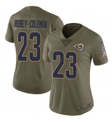 Women's Nike Los Angeles Rams #23 Nickell Robey-Coleman Limited Olive 2017 Salute to Service NFL Jersey