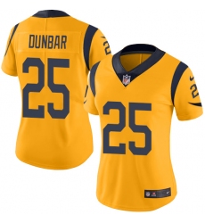 Women's Nike Los Angeles Rams #25 Lance Dunbar Limited Gold Rush Vapor Untouchable NFL Jersey