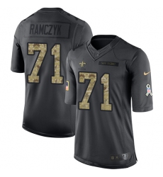 Men's Nike New Orleans Saints #71 Ryan Ramczyk Limited Black 2016 Salute to Service NFL Jersey