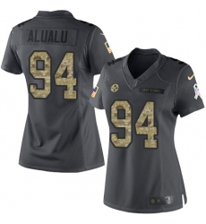 Women's Nike Pittsburgh Steelers #94 Tyson Alualu Limited Black 2016 Salute to Service NFL Jersey