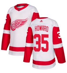 Youth Adidas Detroit Red Wings #35 Jimmy Howard Authentic White Away NHL Jersey