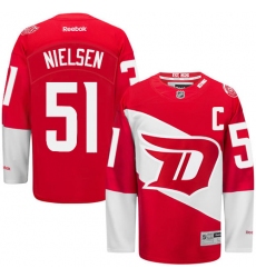 Men's Reebok Detroit Red Wings #51 Frans Nielsen Authentic Red 2016 Stadium Series NHL Jersey