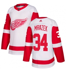 Women's Adidas Detroit Red Wings #34 Petr Mrazek Authentic White Away NHL Jersey
