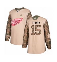 Youth Adidas Detroit Red Wings #21 Dennis Cholowski Authentic Camo Veterans Day Practice NHL Jersey