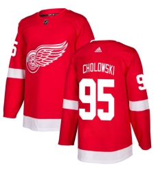Youth Adidas Detroit Red Wings #95 Dennis Cholowski Authentic Red Home NHL Jersey