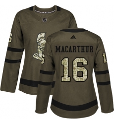 Women's Adidas Ottawa Senators #16 Clarke MacArthur Authentic Green Salute to Service NHL Jersey