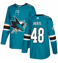 Men's Adidas San Jose Sharks #48 Tomas Hertl Authentic Teal Green Home NHL Jersey