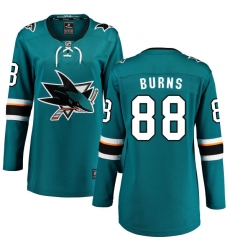Women's San Jose Sharks #88 Brent Burns Fanatics Branded Teal Green Home Breakaway NHL Jersey