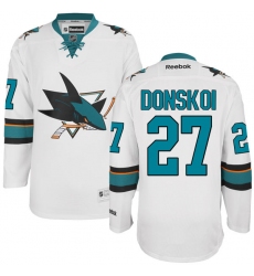 Men's Reebok San Jose Sharks #27 Joonas Donskoi Authentic White Away NHL Jersey