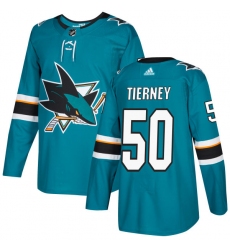 Men's Adidas San Jose Sharks #50 Chris Tierney Premier Teal Green Home NHL Jersey