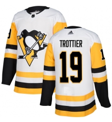 Women's Adidas Pittsburgh Penguins #19 Bryan Trottier Authentic White Away NHL Jersey