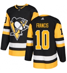 Men's Adidas Pittsburgh Penguins #10 Ron Francis Premier Black Home NHL Jersey