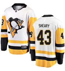 Youth Pittsburgh Penguins #43 Conor Sheary Fanatics Branded White Away Breakaway NHL Jersey