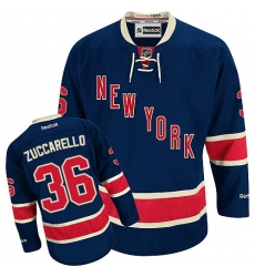 Youth Reebok New York Rangers #36 Mats Zuccarello Authentic Navy Blue Third NHL Jersey