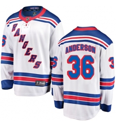 Youth New York Rangers #36 Glenn Anderson Fanatics Branded White Away Breakaway NHL Jersey