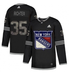 Men's Adidas New York Rangers #35 Mike Richter Black Authentic Classic Stitched NHL Jersey