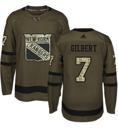 Youth Adidas New York Rangers #7 Rod Gilbert Premier Green Salute to Service NHL Jersey
