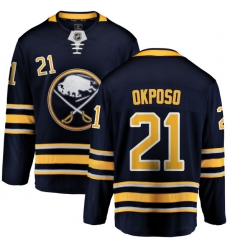 Men's Buffalo Sabres #21 Kyle Okposo Fanatics Branded Navy Blue Home Breakaway NHL Jersey