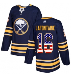 Men's Adidas Buffalo Sabres #16 Pat Lafontaine Authentic Navy Blue USA Flag Fashion NHL Jersey
