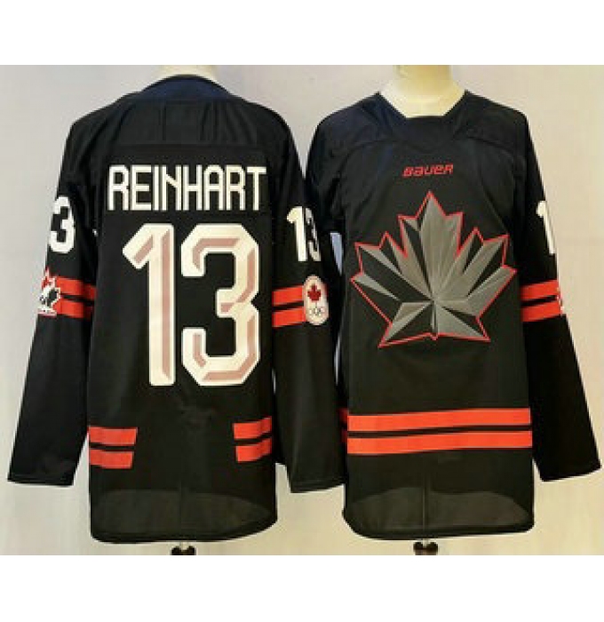 Men's Canada Hockey #13 Sam Reinhart Black Stitched Jersey