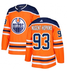 Men's Adidas Edmonton Oilers #93 Ryan Nugent-Hopkins Authentic Orange Home NHL Jersey