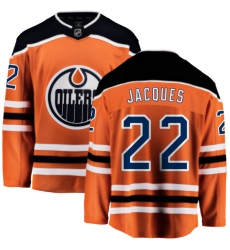 Men's Edmonton Oilers #22 Jean-Francois Jacques Fanatics Branded Orange Home Breakaway NHL Jersey