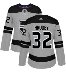 Women's Adidas Los Angeles Kings #32 Kelly Hrudey Authentic Gray Alternate NHL Jersey