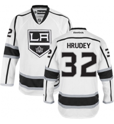 Youth Reebok Los Angeles Kings #32 Kelly Hrudey Authentic White Away NHL Jersey