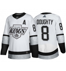 Men's Los Angeles Kings #8 Drew Doughty White Throwback Stitched Jersey