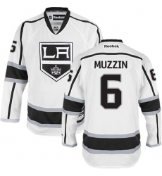Men's Reebok Los Angeles Kings #6 Jake Muzzin Authentic White Away NHL Jersey