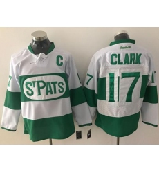 Toronto Maple Leafs #17 Wendel Clark White Green St. Patrick's Day Stitched NHL Jersey