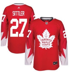 Men's Adidas Toronto Maple Leafs #27 Darryl Sittler Authentic Red Alternate NHL Jersey