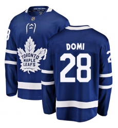 Youth Toronto Maple Leafs #28 Tie Domi Fanatics Branded Royal Blue Home Breakaway NHL Jersey