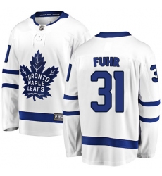 Men's Toronto Maple Leafs #31 Grant Fuhr Fanatics Branded White Away Breakaway NHL Jersey