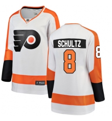 Women's Philadelphia Flyers #8 Dave Schultz Fanatics Branded White Away Breakaway NHL Jersey