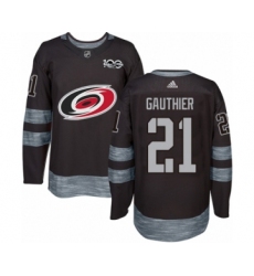 Men's Adidas Carolina Hurricanes #21 Julien Gauthier Authentic Black 1917-2017 100th Anniversary NHL Jersey