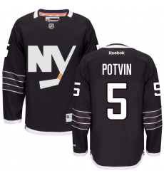 Women's Reebok New York Islanders #5 Denis Potvin Premier Black Third NHL Jersey