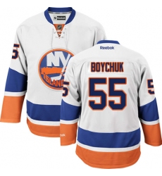 Women's Reebok New York Islanders #55 Johnny Boychuk Authentic White Away NHL Jersey