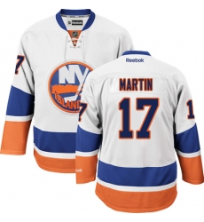 Women's Reebok New York Islanders #17 Matt Martin Authentic White Away NHL Jersey