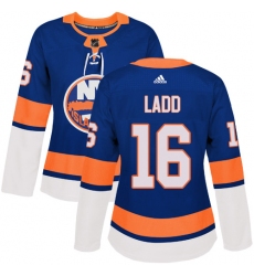 Women's Adidas New York Islanders #16 Andrew Ladd Premier Royal Blue Home NHL Jersey