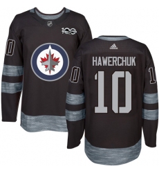 Men's Adidas Winnipeg Jets #10 Dale Hawerchuk Premier Black 1917-2017 100th Anniversary NHL Jersey